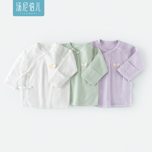 汤尼倍儿系带新生儿上衣夏季纯棉