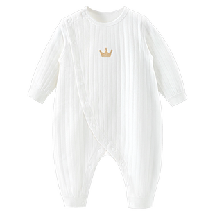 汤尼倍儿婴儿连体衣服春秋款纯棉新生儿打底哈衣宝宝长袖睡衣爬服