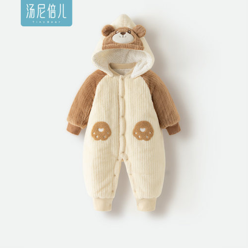 汤尼倍儿婴儿冬装棉服加厚连体衣