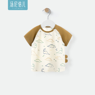 休闲衣服短袖 婴幼儿T恤男宝宝外穿纯棉薄款 圆领上衣 夏季 汤尼倍儿