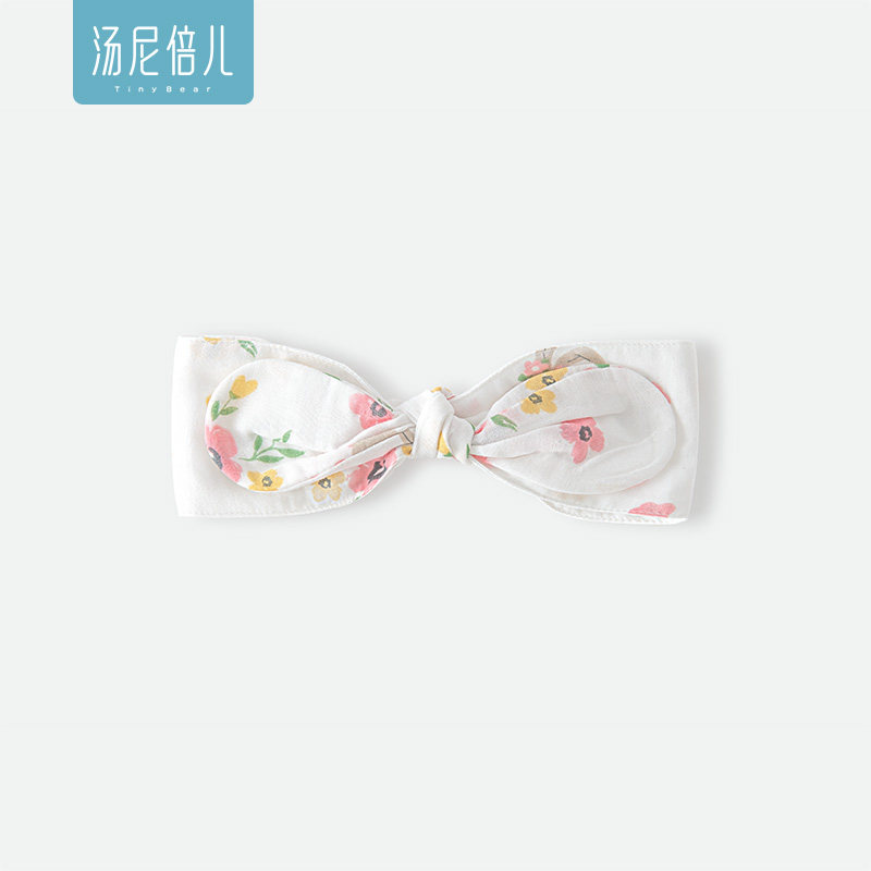 汤尼倍儿新生婴儿发饰夏季纯棉纱布蝴蝶结发带女宝宝甜美可爱头带