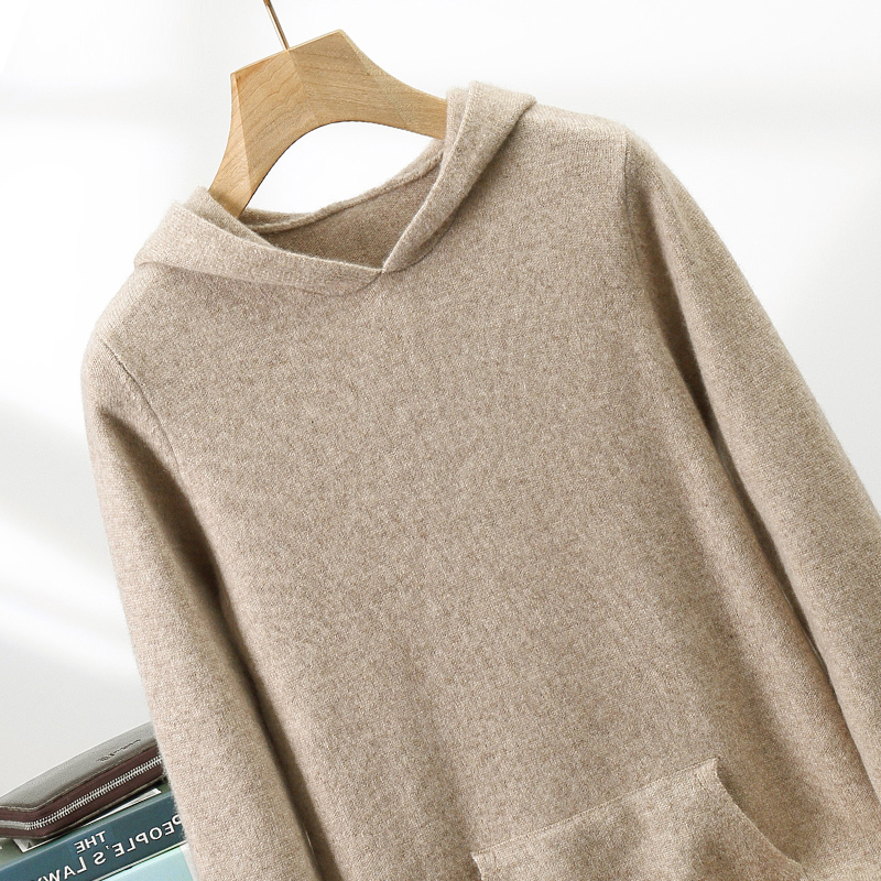 商务休闲山羊绒衫男连帽套头毛衣