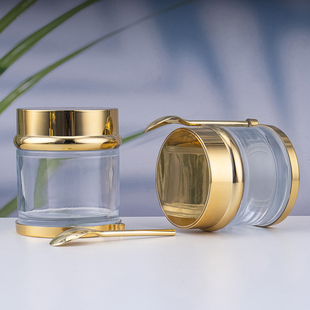 高档化妆品分装瓶 面霜DIY分装罐子透明玻璃瓶100g装护肤品的空瓶