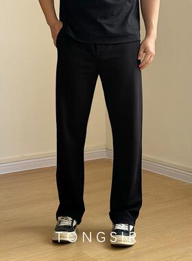 TONGSIR【水柔抗皱超垂】秋季莫代尔宽松直筒卫裤男休闲弹力长裤
