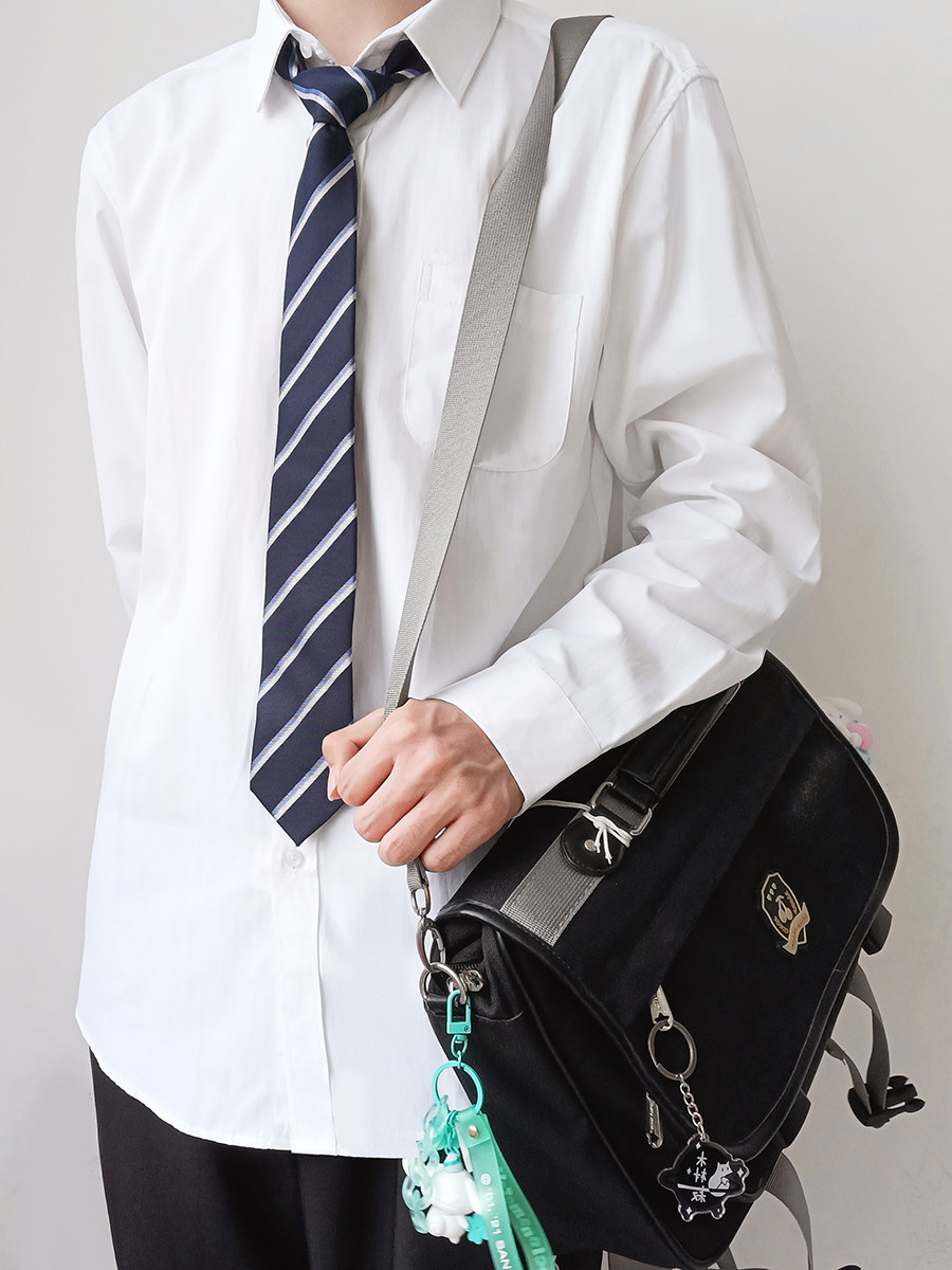 木村叔dk日系制服基础款白色衬衫男长袖春秋内搭领带衬衣夏季短袖