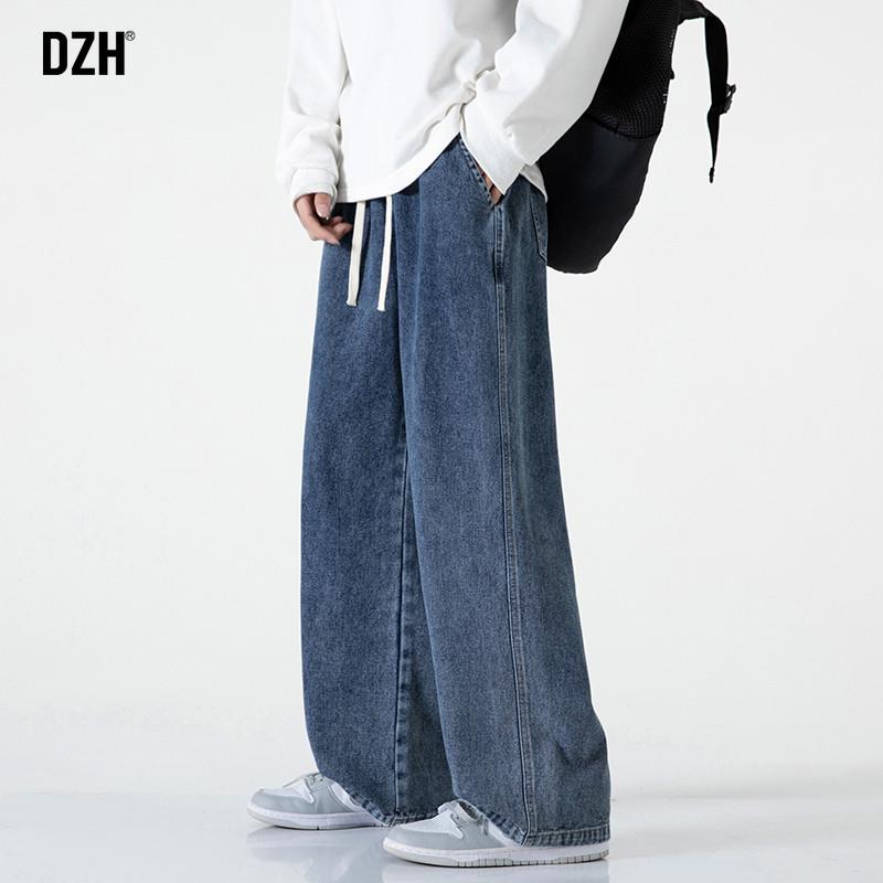 男士蓝色牛仔裤男裤夏季宽松裤子2026新款休闲弯刀裤直筒裤老爹裤