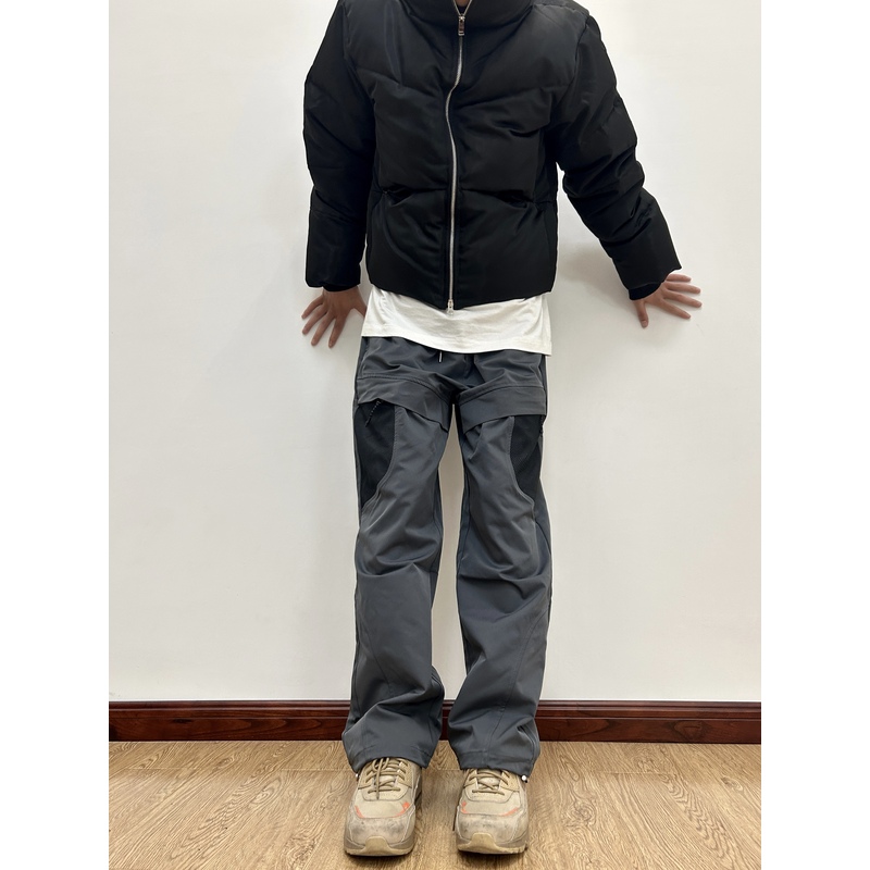 07QWER 通勤户外冲锋裤美式小众机能裤修身直筒大口袋薄款长裤