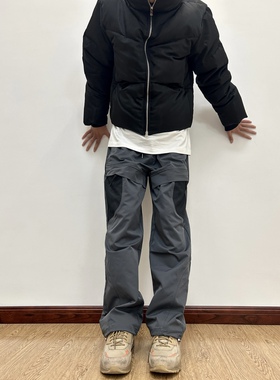 07QWER 通勤户外冲锋裤美式小众机能裤修身直筒大口袋薄款长裤