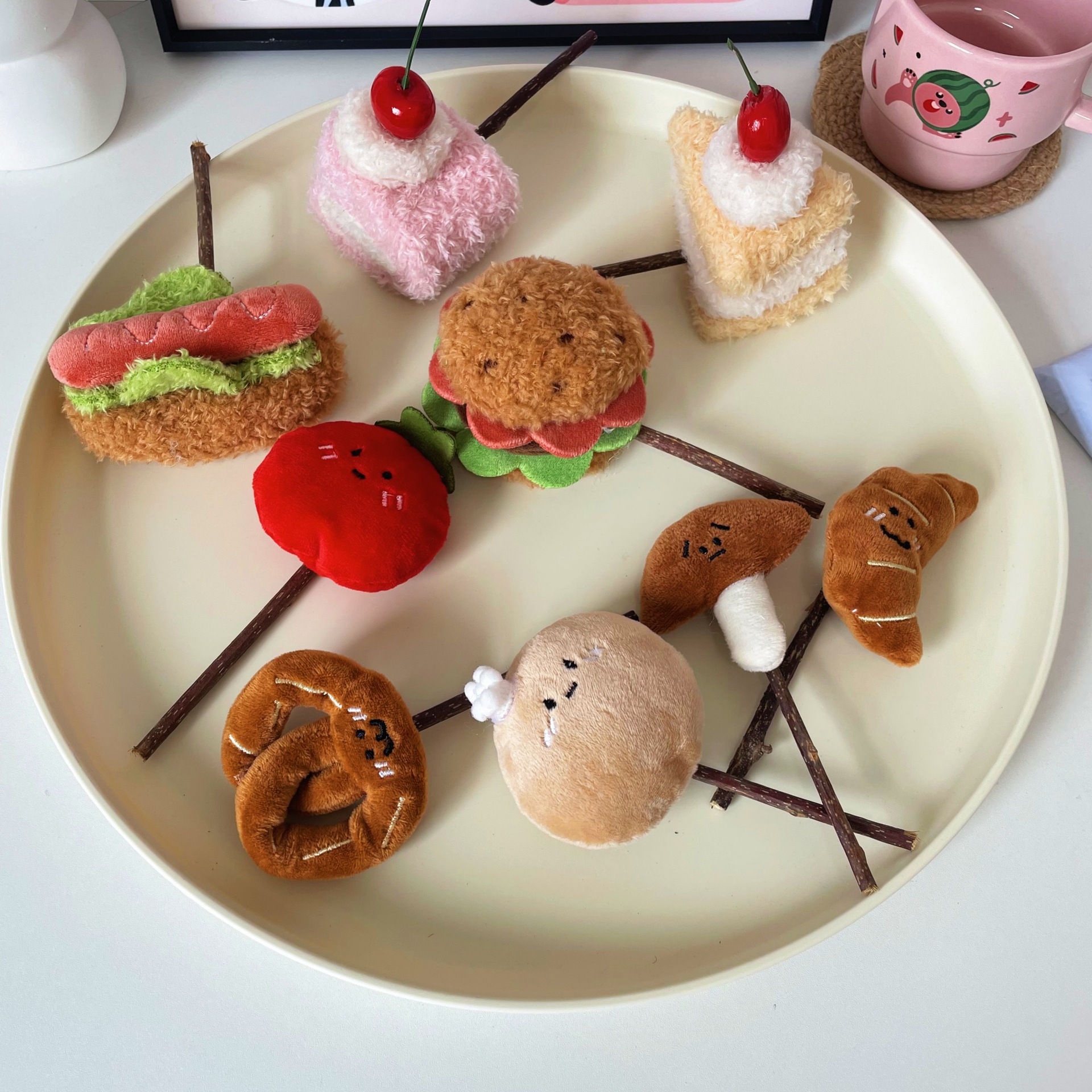 猫咪玩具木天蓼高颜值逗猫棒猫仿真面包自嗨啃咬玩具宠物玩具可爱