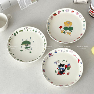 猫咪餐盘陶瓷宠物狗狗饭盆食盆吃饭喝水罐头冻干零食碟子大口径碗