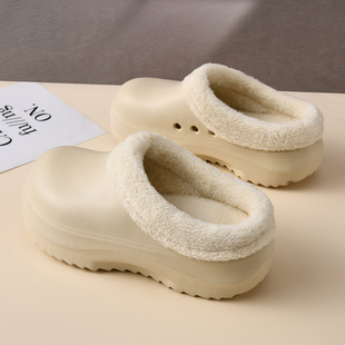 居家保暖防滑软底加绒户外厚底防水棉拖鞋 2025新款 女士秋冬季 棉鞋