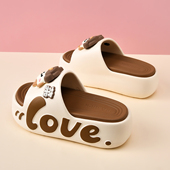 厚底拖鞋 软底防滑室内居家增高凉拖可爱卡通沙滩凉鞋 女士夏季 新款