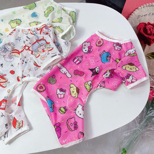 夏季 狗狗四脚衣速干网眼清凉透气可爱凯蒂猫泰迪比熊博美雪纳瑞猫