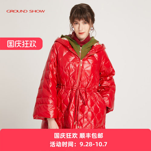 新款红色棉服保暖舒适棉衣女