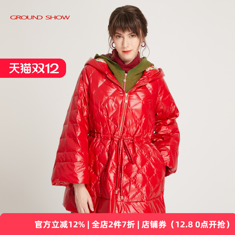 新款红色棉服保暖舒适棉衣女