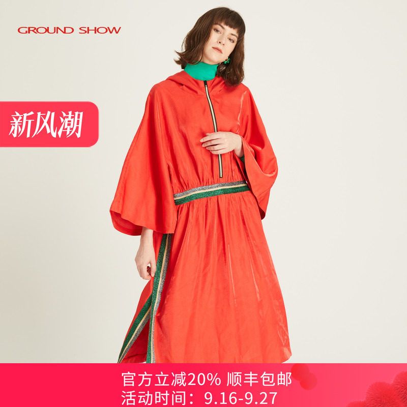 阁兰秀春季红色连衣裙外套女装