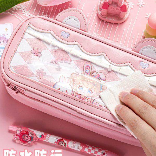 折耳妹妹新款可爱立体猫耳笔袋女生大容量文具盒铅笔盒女孩款