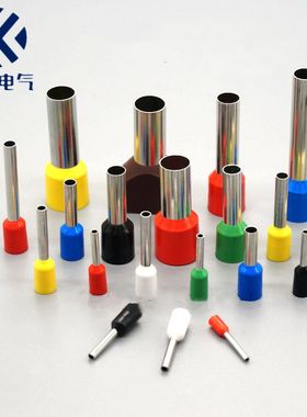 E1518管形预绝缘端头针型欧式接线鼻 VE1518黄紫铜空心针E型管
