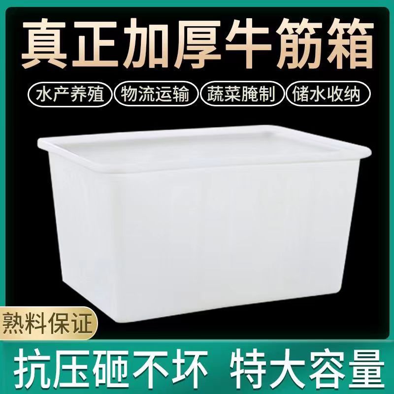 塑料水箱长方形水产养殖箱加厚养鱼卖鱼盆大号牛筋料家用储水桶