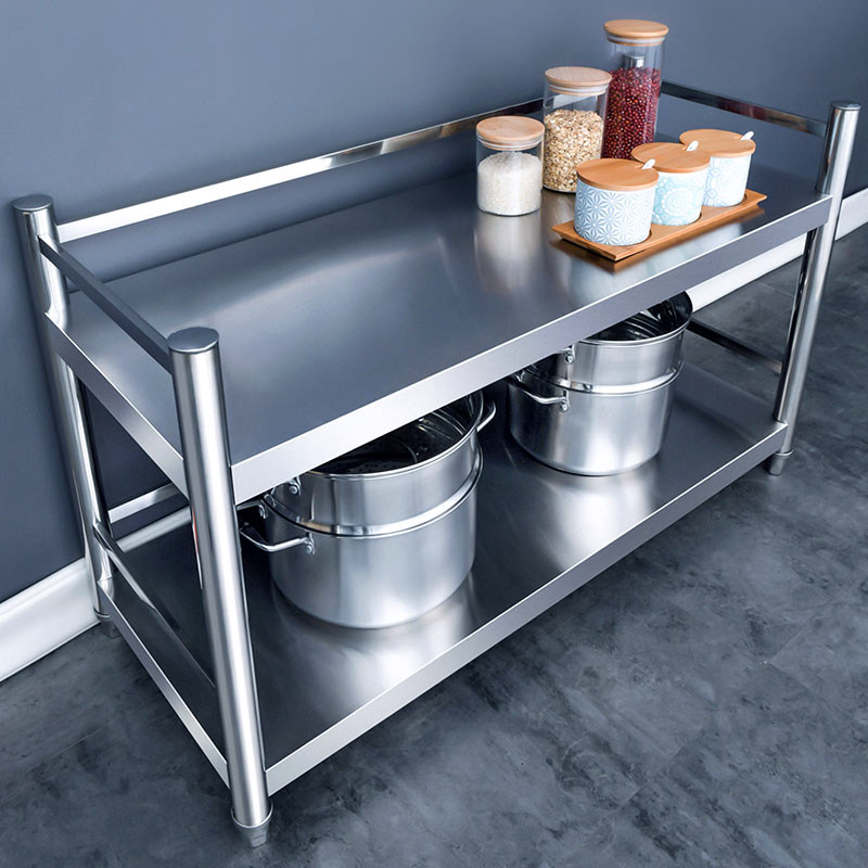 不锈钢厨房置物架家用灶台架子落地多层多功能两层锅架3收纳货架