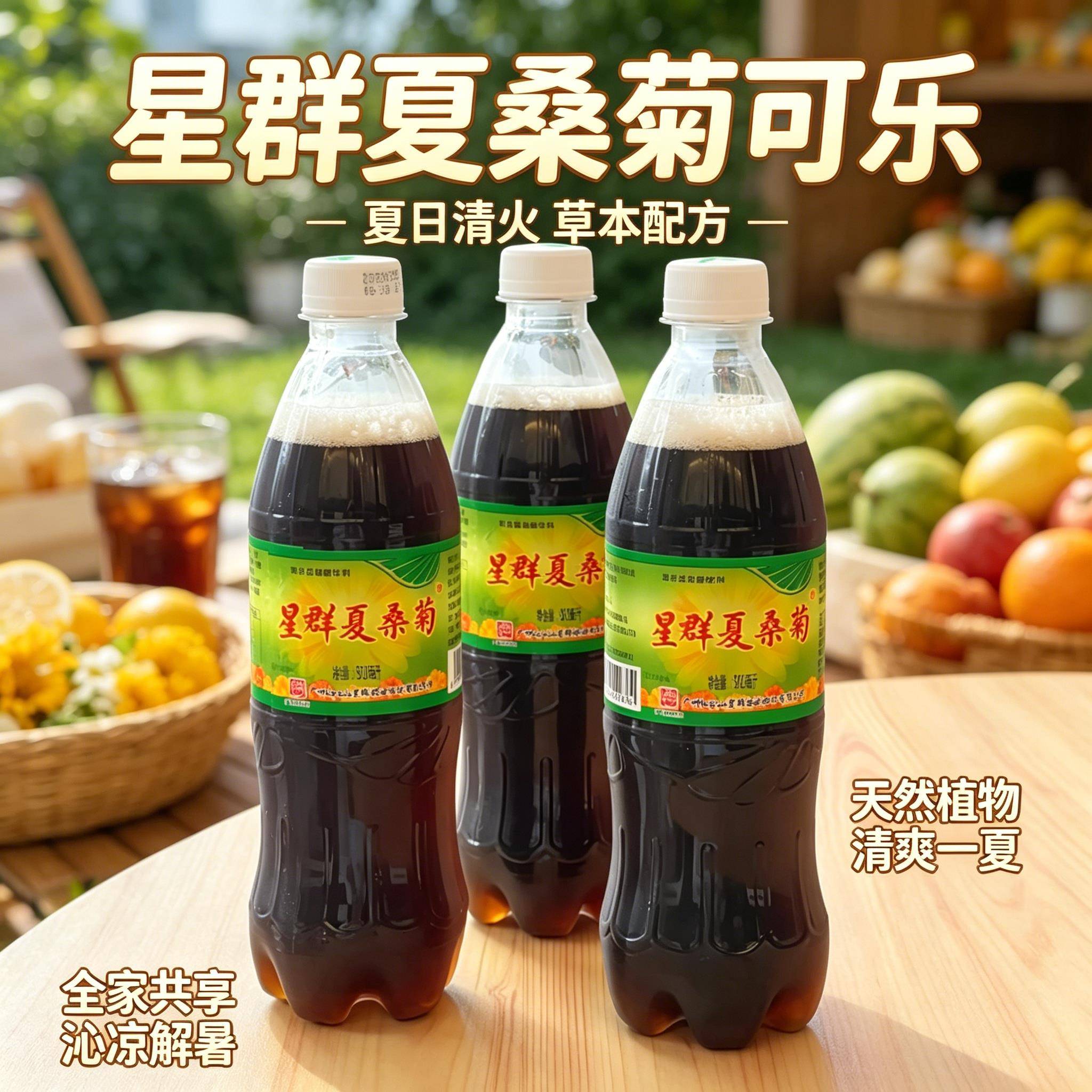 星群夏桑菊可乐碳酸饮料整箱草本配方清凉佳品汽水广东凉茶可乐型