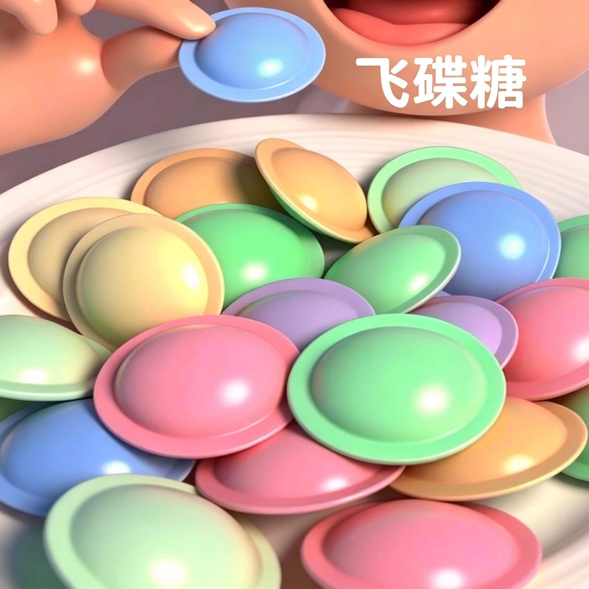 飞碟糖网红吃播同款冠森园胶囊糖酸粉味UFO酸飞碟糖糖果休闲零食