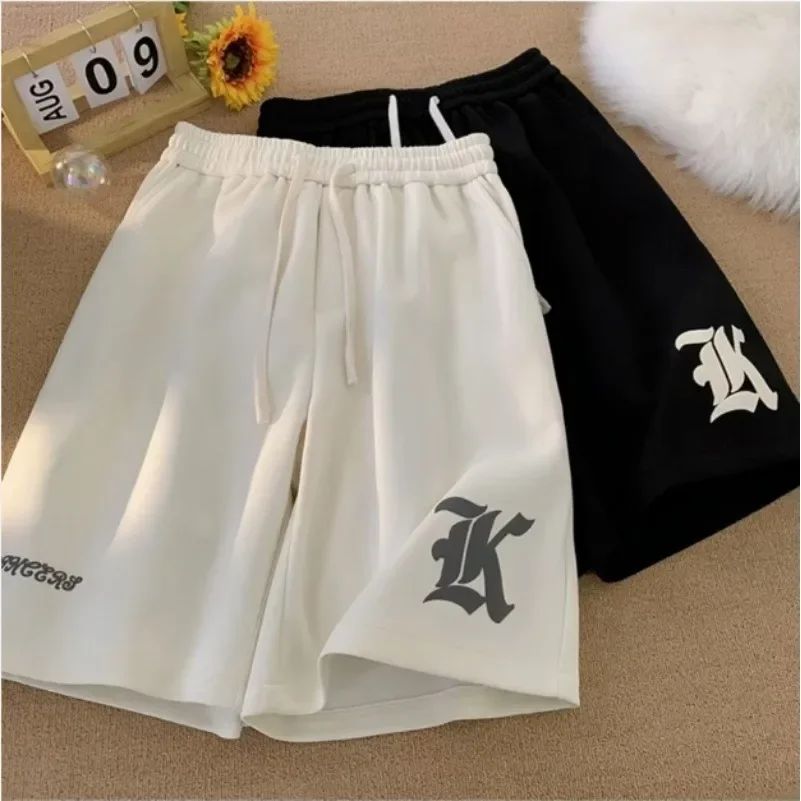 Loose Shorts Men's American Retro Letter Printed Casual Spor