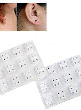 12Pairs Medical Earrings Piercing Tools Set Crystal Ear Stud