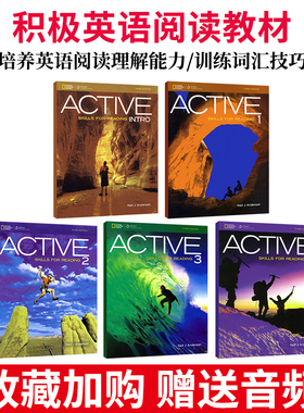 原版进口美国国家地理Active Active Skills for Reading Intro 1234学生书积极英语阅读教程专项技能训练教材阅读英语技巧ngl