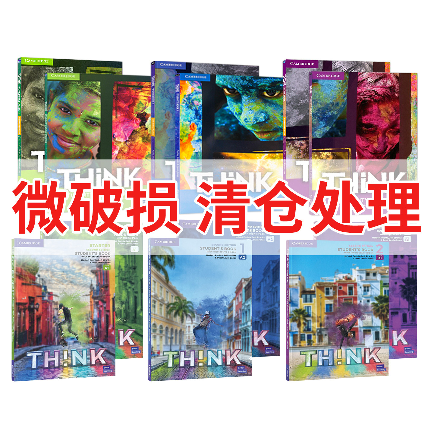 【麦凯思图书微损清仓】原版进口第二版think预备1 2 3 4 5级别剑桥大学出版社初中英语教材考级学生书外国语学校培训