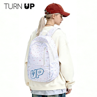 TURNUP彩色波点双肩包女初中生书包大容量高中生背包轻便电脑包包