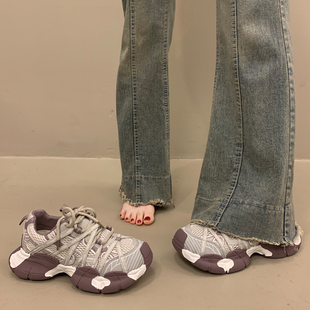 超火爆款厚底老爹鞋女增高显脚小2026新款春季松糕运动休闲阿甘鞋