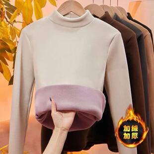 【一件过冬】加厚加绒打底衫女奥利绒长袖保暖女士长袖加厚打底衫