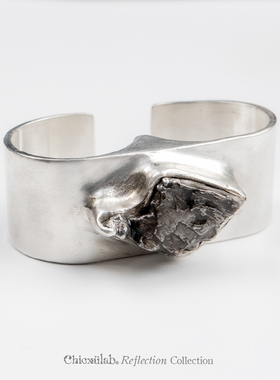 奇虚乐Chicxūlab 阿根廷陨铁镶嵌 素银连指戒指