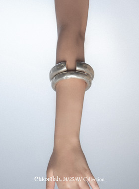 奇虚乐Chicxūlab 浮磬Qing 纯手工素银空心手镯