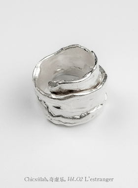 奇虚乐Chicxūlab 素银回旋包裹 开口戒指