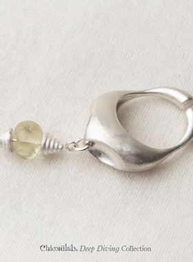 奇虚乐Chicxūlab 利比亚陨石玻璃吊坠 捏塑应力指环素银开口戒指