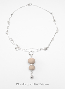 奇虚乐Chicxūlab 白露暧空Moonlit Haze M铁陨石 粗陶素银项链