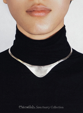 奇虚乐Chicxūlab 素银倒梨项圈