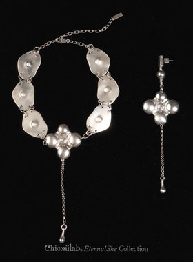 奇虚乐Chicxūlab 宛丘Glade 捷克陨石玻璃镶嵌 素银项链