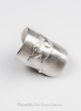 奇虚乐Chicxūlab 宽面浮雕素银指环 开口戒指