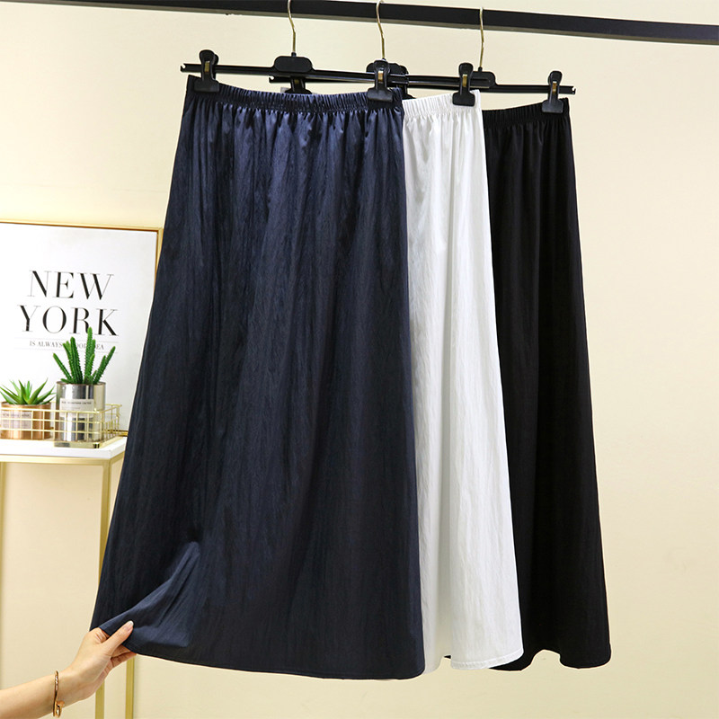薄款半身裙长款高腰显瘦a字裙女夏季宽松打底裙过脚踝拖地裙长裙