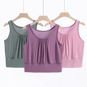 妈妈装短款裹胸抹胸女中老年莫代尔背心式内衣女大码宽腰打底上衣