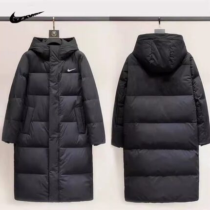 耐克顿羽绒服男冬季中长款情侣加厚连帽外套防风小个子女款户外衣