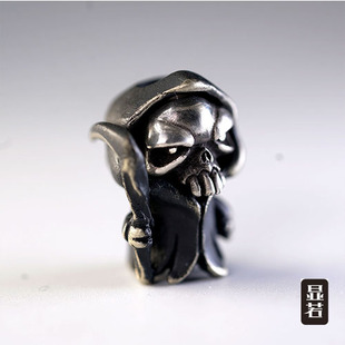 显若原创设计 纯手工伞绳白铜edc刀坠 死神diy吊坠汽车钥匙扣挂坠