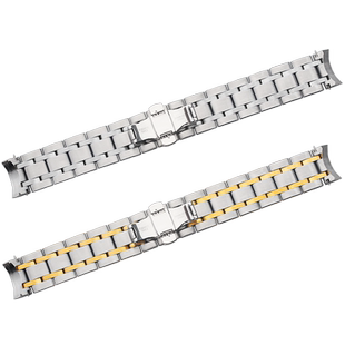 实心不锈钢表链适配天梭1853酷图表带T035627T035617库图手表配件