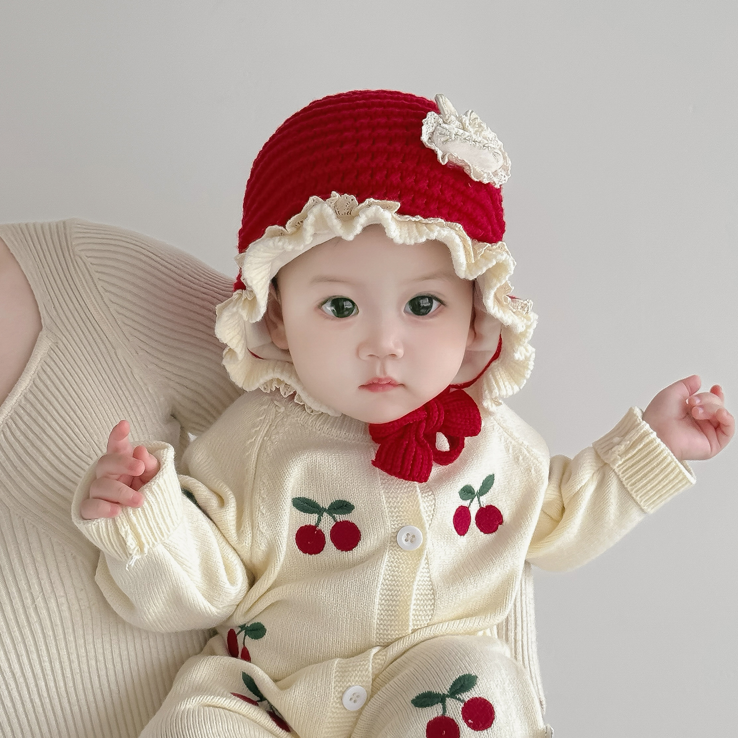 彼彼熊毛线帽针织帽甜美可爱洋气