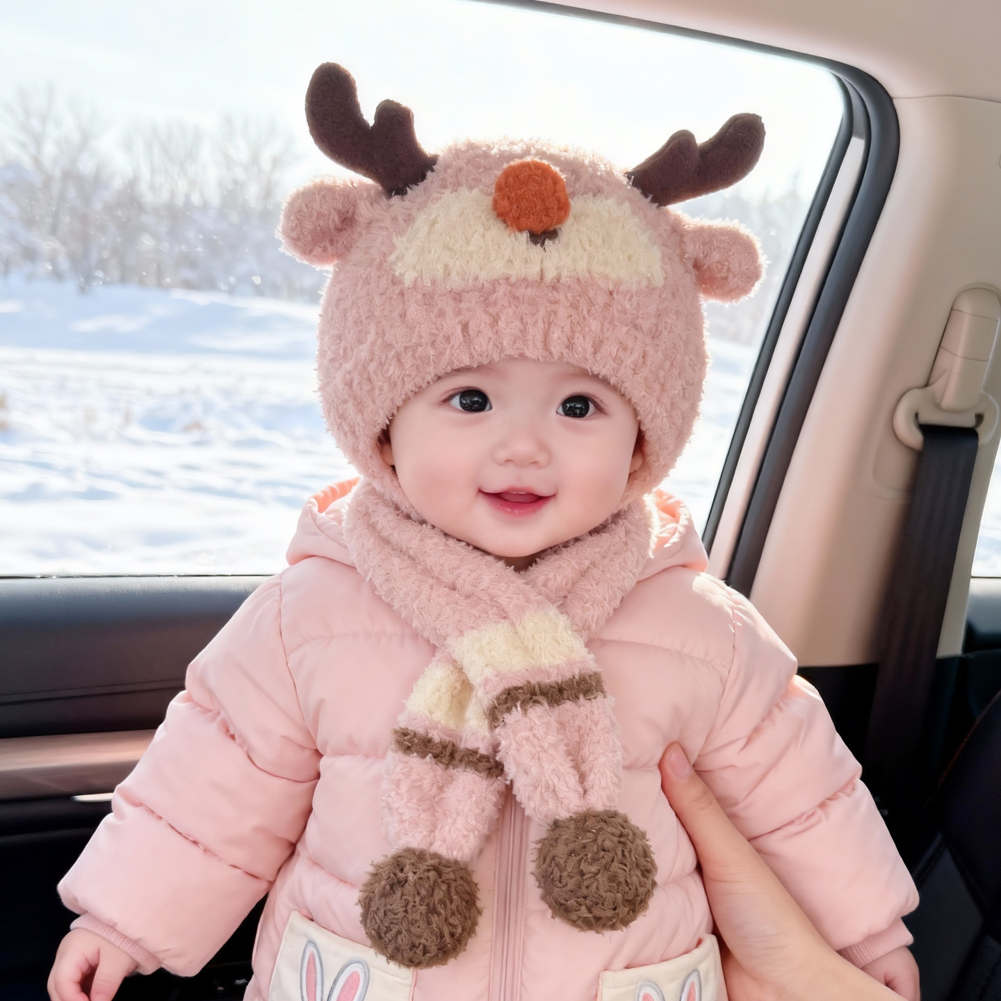 婴儿帽子秋冬季宝宝毛线帽儿童针织帽护耳毛绒帽女童冬季女孩新款,童装/婴儿装/亲子装,帽子,淘宝优惠券,粉丝福利购,淘宝优惠卷