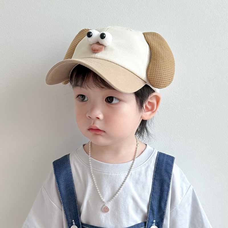 儿童防晒帽夏季宝宝帽子遮阳帽男童网眼鸭舌帽女童棒球太阳帽搞怪