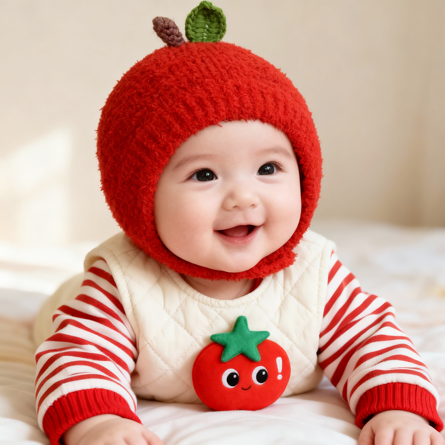 婴儿帽子秋冬季宝宝毛线帽苹果帽子红色针织帽保暖过年男婴幼儿女,童装/婴儿装/亲子装,帽子,淘宝优惠券,粉丝福利购,淘宝优惠卷